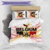 Belgium Football Printed Bedding 3 Piece Set Cozy Breathable Bed Cover Set as Housewarming Holiday Gift