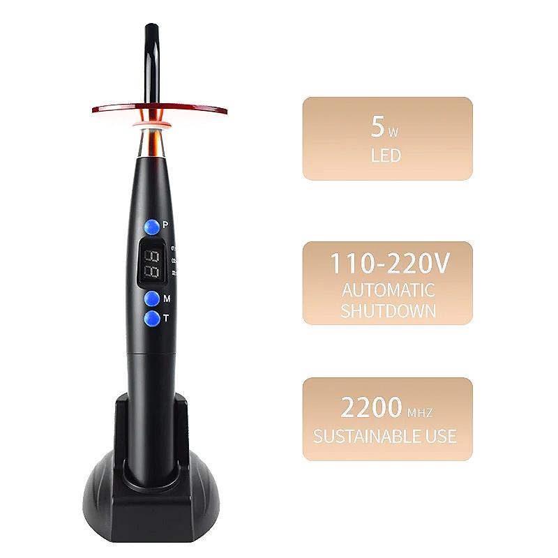Dental Curing Light LED Orthodontic Cure Lamp Cordless Dentistry Machine Black Composite Wireless