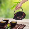 Copper Handle Cast Iron Teapot Straight Hook Spout Tea Pot Kettle Elegant Iron Tea Pot  Tea Brewing