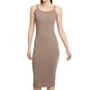 Swoosh Sportswear Chill Knit Solid Color Skin-Friendly Comfortable Slim Fit Sleeveless Dress Women Dresses Brown HJ0711233