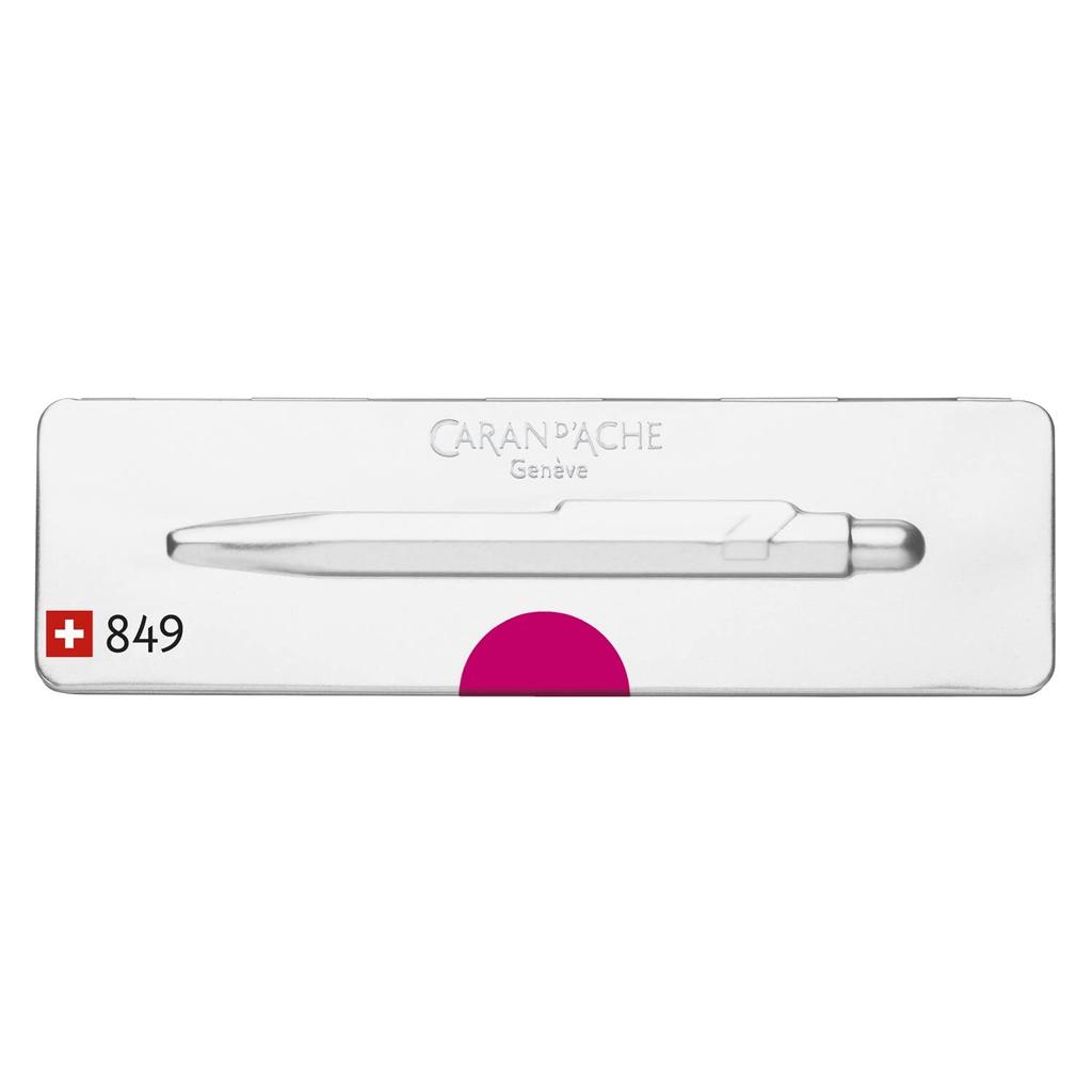 Шариковая ручка CARAN 849 Pop Line флуоресцентная розовая металлическая банка обычный импортный продукт D'ACHE на масляной основе NF0849-590