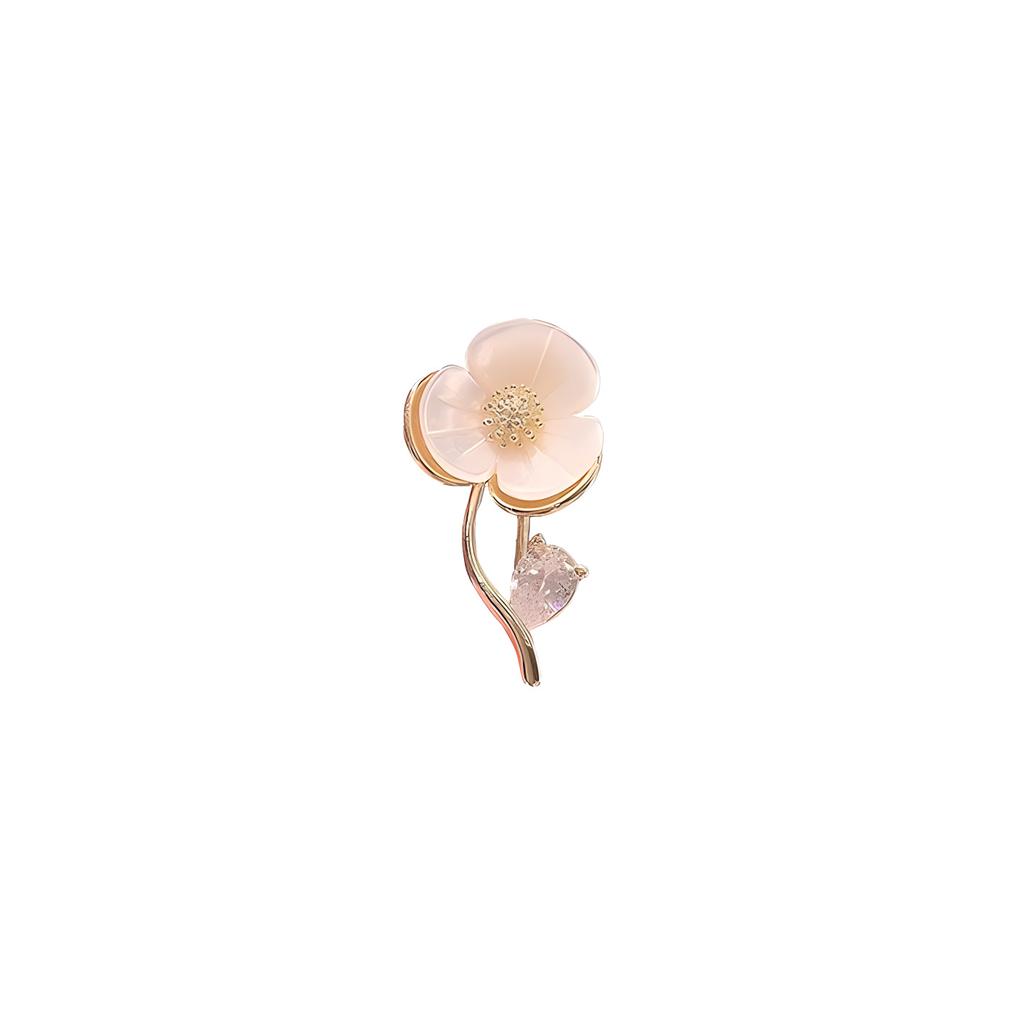 The Shell Camellia Is Simple, Small and Exquisite. It Is A Court Cheongsam Accessory, Brooch, Brooch Pin and Anti-exposure Clasp