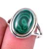 Ювелирное кольцо из стерлингового серебра 925 пробы с натуральным малахитом, размер 8 K9G74