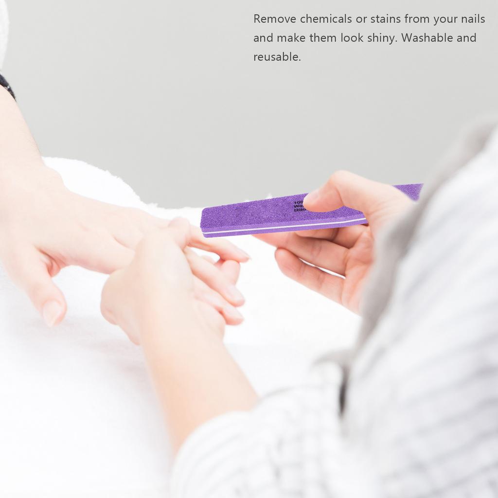 10Pcs Professional Nail Files Double Sided Diamond Shape Buffer Blocks Fine Grit Washable Manicure Pedicure Nail Polishing Files