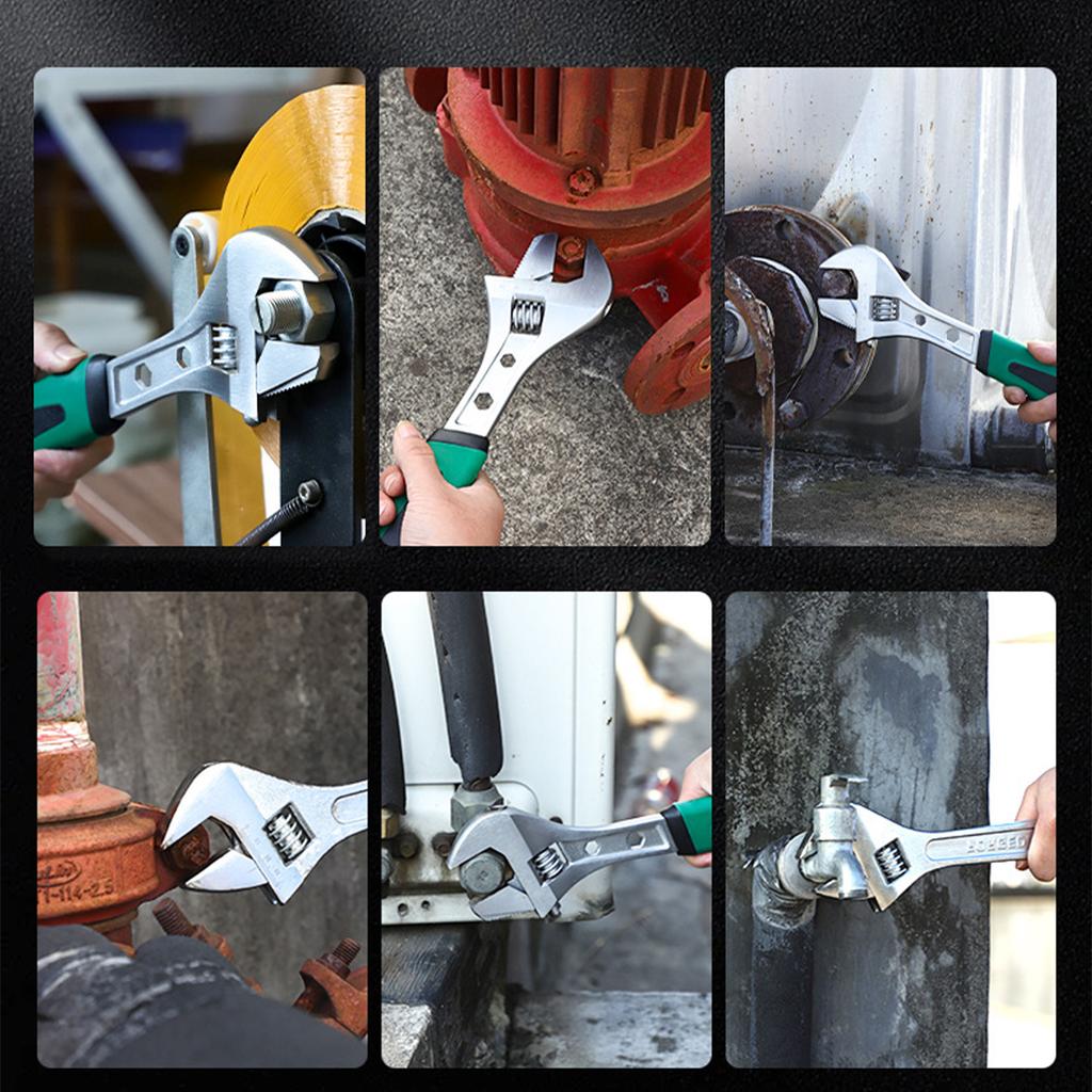 3 PCS Multi Functional Adjustable Universal Wrench,Adjustable Spanner Wrench Set(8 In. 10 In. 12 In.)