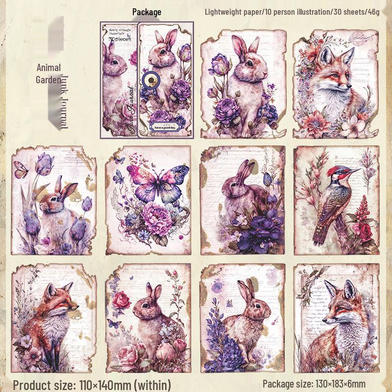 Beautiful Day Lost Garden Paper Series: 30 Art Collage Sheets, 6 Designs