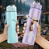 1PC Cowgirl western female silhouette print 750ml colorful plastic sports water bottle leakproof pop up lid with straw for outdoor work home use