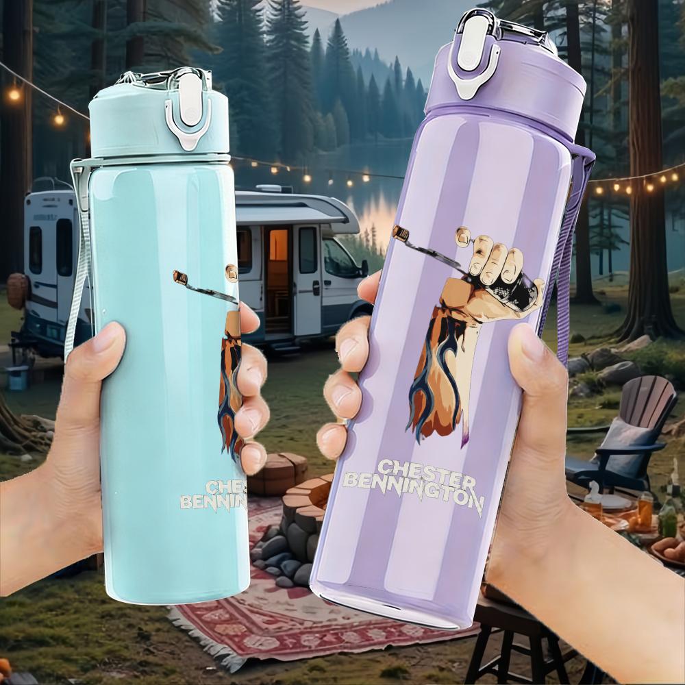 1PC Cowgirl western female silhouette print 750ml colorful plastic sports water bottle leakproof pop up lid with straw for outdoor work home use