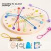 Деревянная веревочная головоломка для детей, развитие логики, взаимодействие, родитель-ребенок