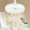 Smart 2 In 1 Ceiling Fan with Remote Control Lighting E27 Conversion Base Lighting Base Suitable for Bedroom and Living