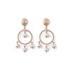 Estele Rose Gold Plated Princess Earrings With Pearl Drop for Girls and Women