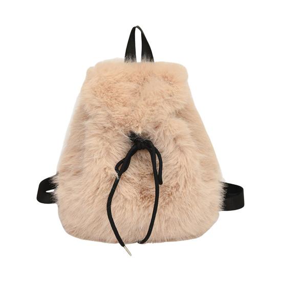 Пушистый рюкзак из искусственного меха, пушистый рюкзак на каждый день, затягивающийся шнурком, повседневный меховой рюкзак для школы, поездок на работу