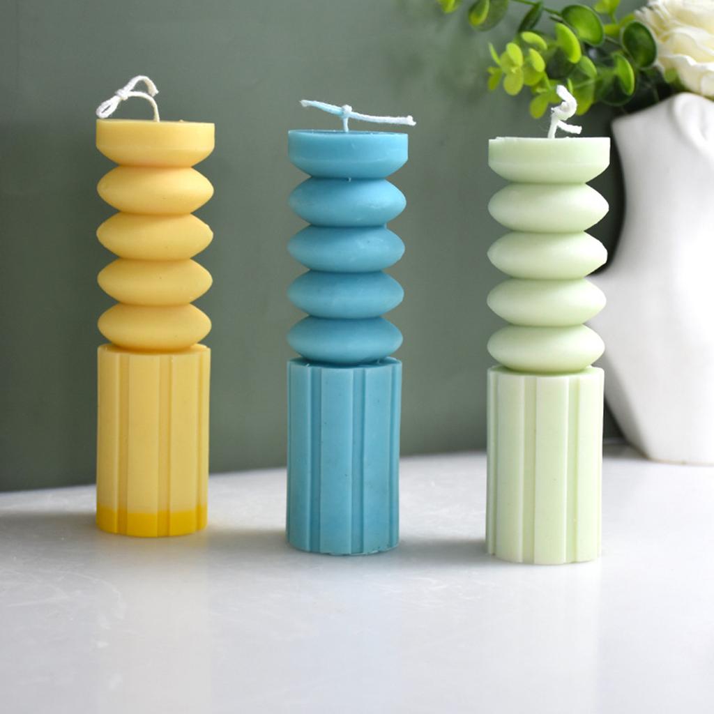 Классическая полосатая цилиндрическая свеча из смолы, форма для самостоятельной изготовления цилиндрической ароматерапевтической свечи, силиконовая форма для художественного мыла-декора
