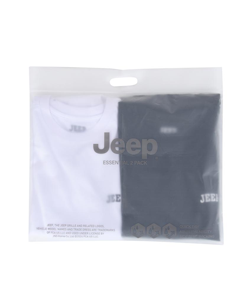 JEEP [2Pack] 16-Count Single Basic Big Logo Long Sleeve T-Shirt (Jq5Tsu754Bk)