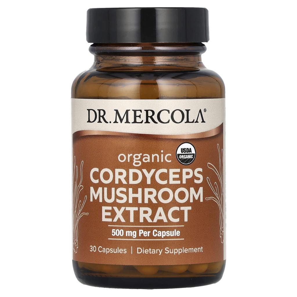Dr. Mercola, Organic Cordyceps Mushroom Extract, 500Mg, 30 Capsules