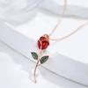 Элегантный металлический кулон с цветком розы, женское ожерелье, длинная цепочка, модные вечерние повседневные украшения