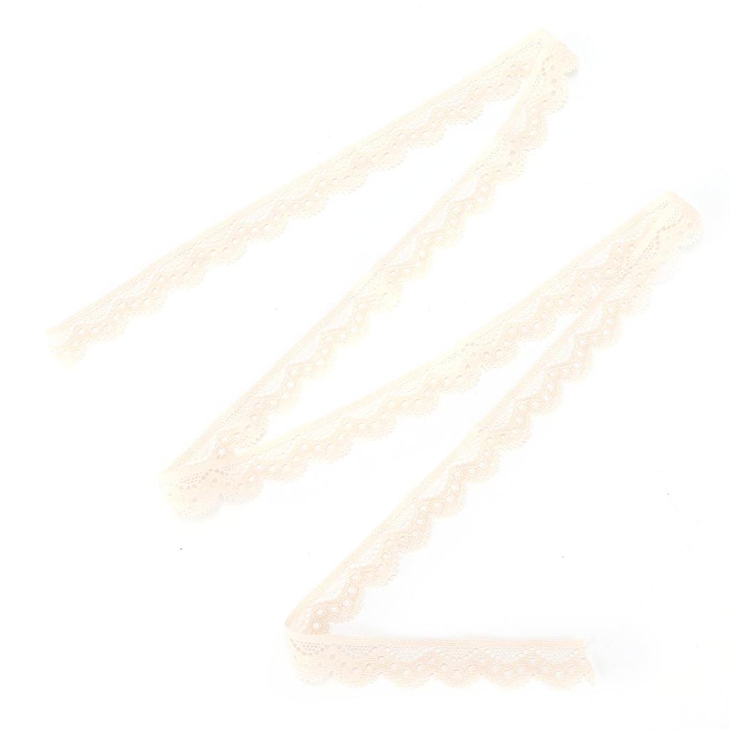 10 Yard Lace Ribbon 1.5cmWidth Beige Single Side Wavy Nylon for Jewelry Design Flower Arrangement