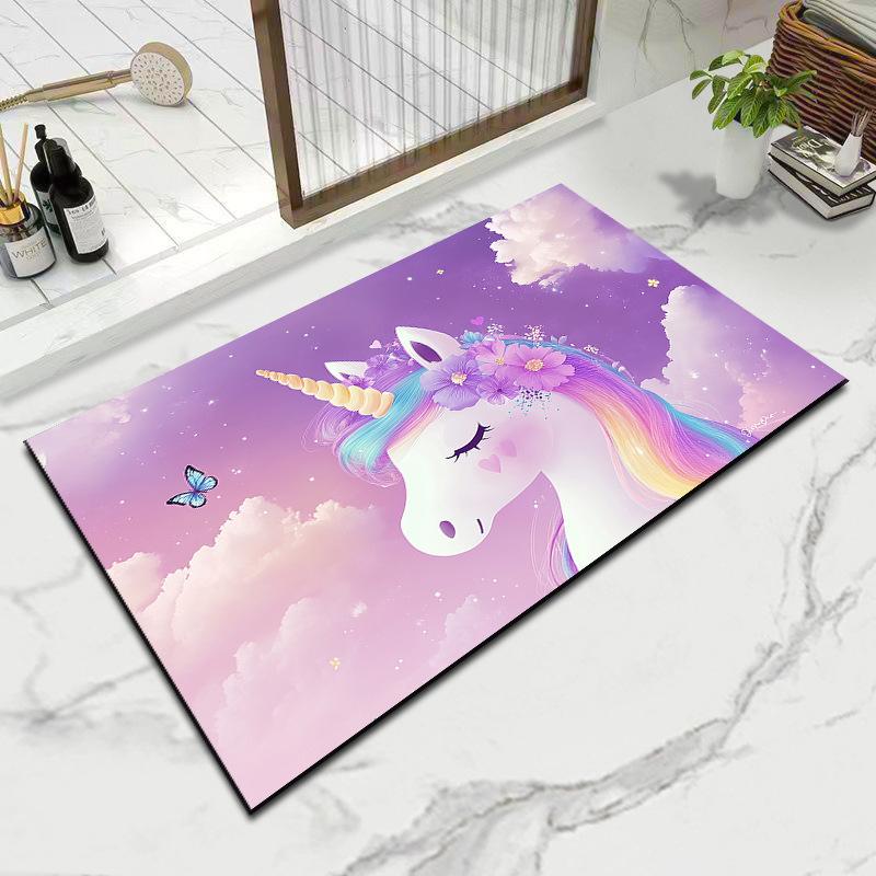 Коврики для ванной Rainbow Pony Коврики для входной двери в дом Нескользящие впитывающие коврики для ног Коврики для туалета