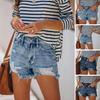 Women's High Waisted Jean Shorts Casual Ripped Distressed Denim Shorts with Pockets Summer Hot Short Jeans for Daily Beach Club