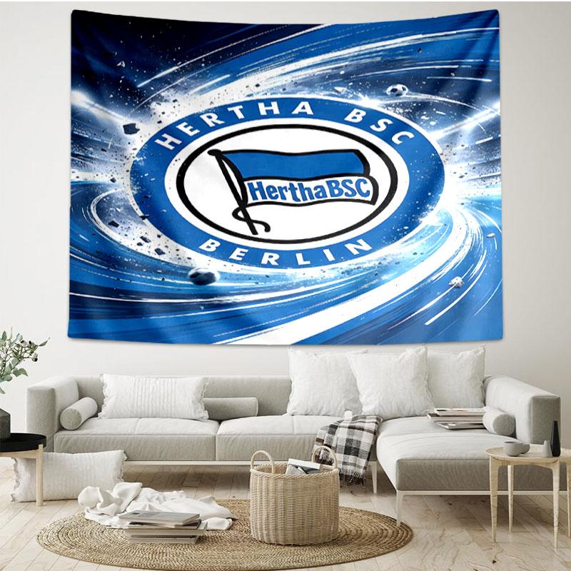 Hertha BSC Print Tapestry - Portable Wall Decor Cloth, for Home, Dorm, Travel, Bedroom, Living Room - Ideal Birthday Housewarming Gift