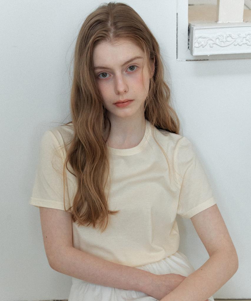 YUPPE Basic Tencel T-Shirt_Cream