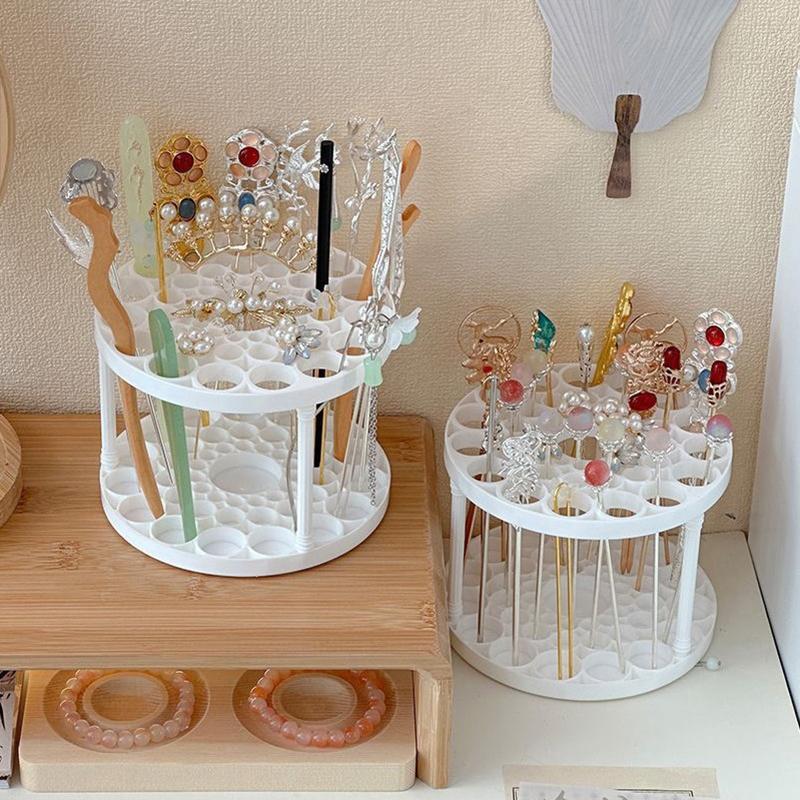 Коробка для хранения шпилек с 45 отверстиями, многофункциональная, большой емкости, для хранения кистей для макияжа, настольный органайзер, подставка для ювелирных изделий
