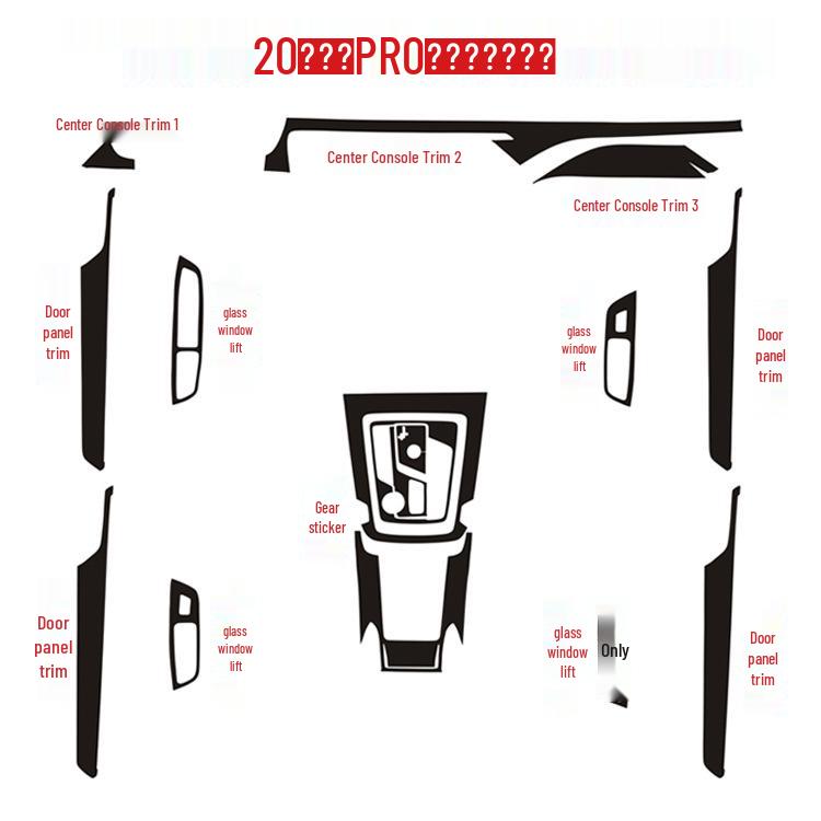 Boyue PRO 2020 Interior Gear Shift & Door Panel Trim Stickers