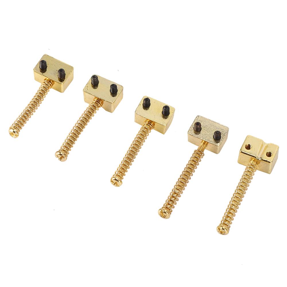 5Pcs Bass Bridge String Saddles for Bass Electric Guitar Replacement Part Spring Screws
