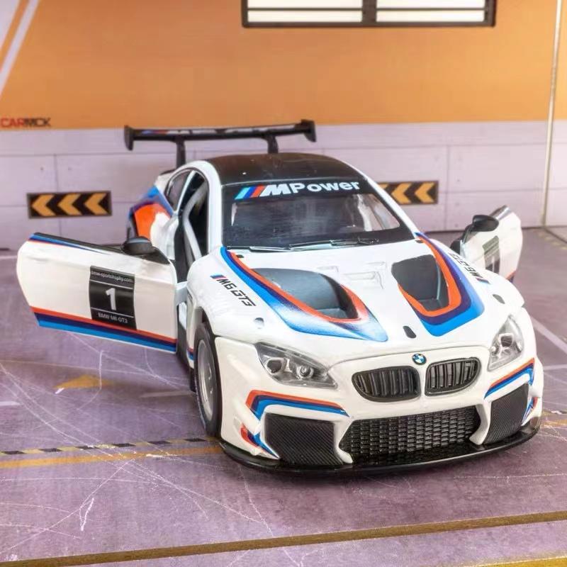 1:32 BMW 3.0 CSL GT3  Alloy Racing Car Model Diecast Metal Toy Car Vehicle Model High Simulation Sound Light Collection Kid Gift