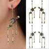 1Pair  Vintage Skull Skeleton Dangle Earrings Exaggerated Horror Goth Punk Long Women Earrings Party Jewelry Accessories ZPG