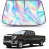 Holographic Reflective Car Windshield Sun Shade Compatible With GMC Sierra 1500 2500 HD 3500 HD 2014-2018, Foldable Reflective Window Sunshade For UV