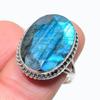 Натуральный лабрадорит драгоценный камень 925 цельное серебро ювелирное изделие кольцо размер 9 z5h99