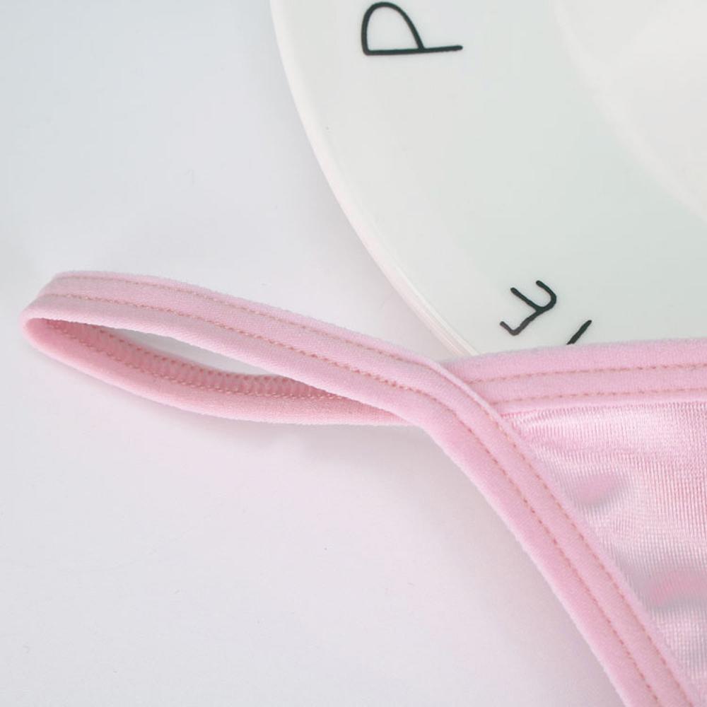 Нижнее белье Большого размера С низкой посадкой Сексуальный Жемчужный Сатин Женские Стринги Трусики Т-образные Трусики с Бантиком Кружевное Белье