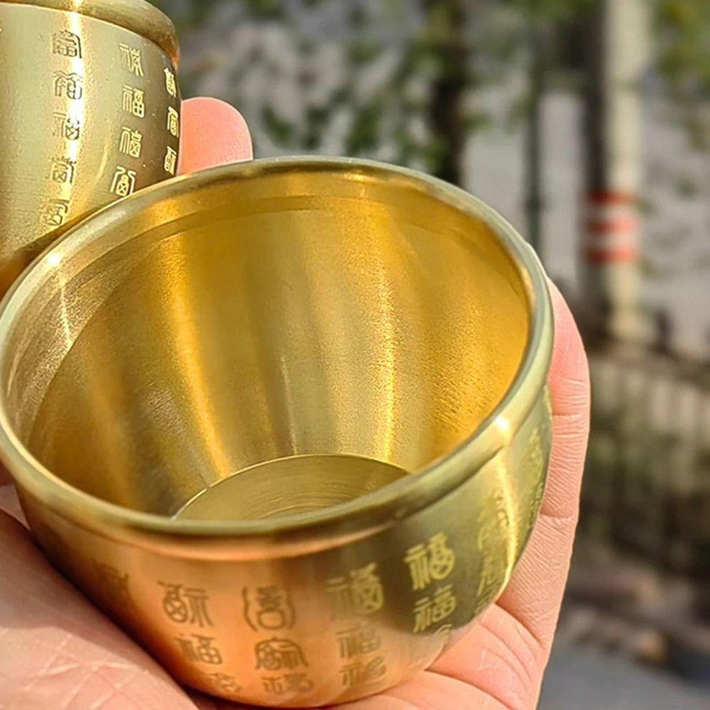 1Pcs 4.5-7cm Pure Brass Cornucopia Wealth Attracting Baifu Jar Cup  Home Decoration Accessories
