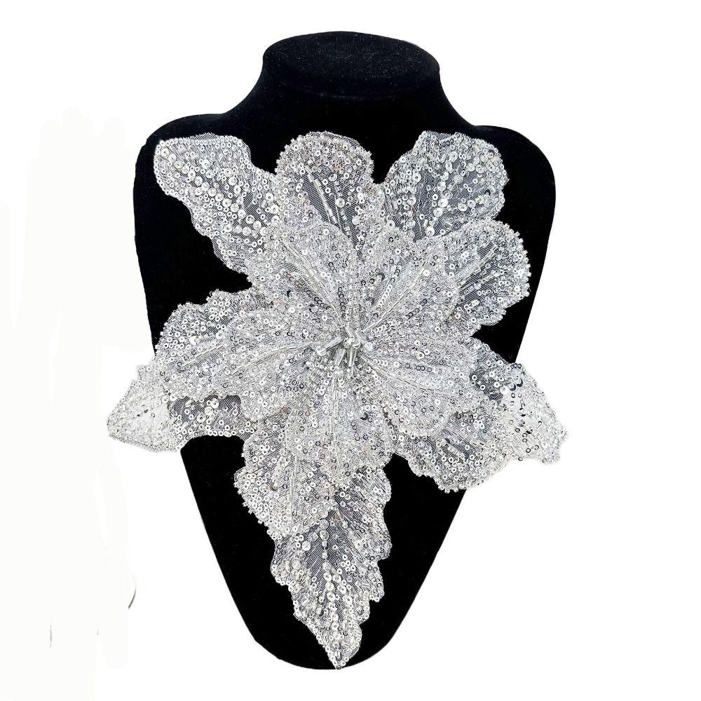 Блестящий Цветок Многослойные Аппликации Брошь для Одежды Аппликация для Одежды Нашивки для Одежды Женщины