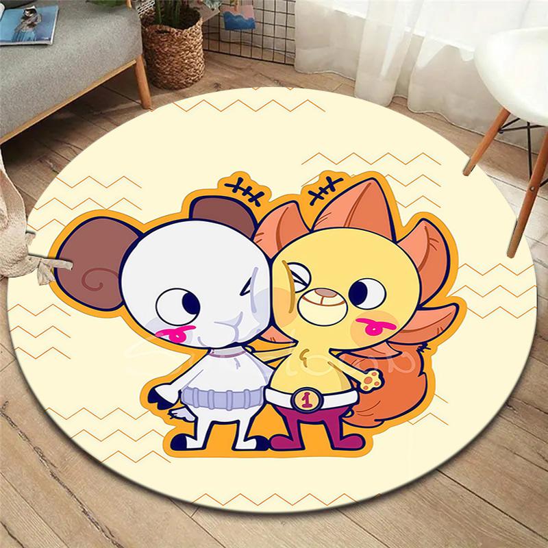 One Piece Jolly Roger Logo Round Area Rug Carpet Rug For Living Room Bedroom Sofa Playroom Decor Nonslip Floor Mat