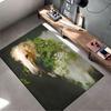 Elegant Dog with Greenery suitable as a non-slip mat for the living room or bedroom sofa