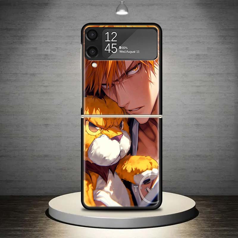 Чехол для телефона Kurosaki Ichigo Bleach для Samsung Galaxy Z Flip 7 6 5 4 3 5G Ударопрочный чехол Z Flip7 Flip6 ZFlip5 Flip3 Flip4 Luxur