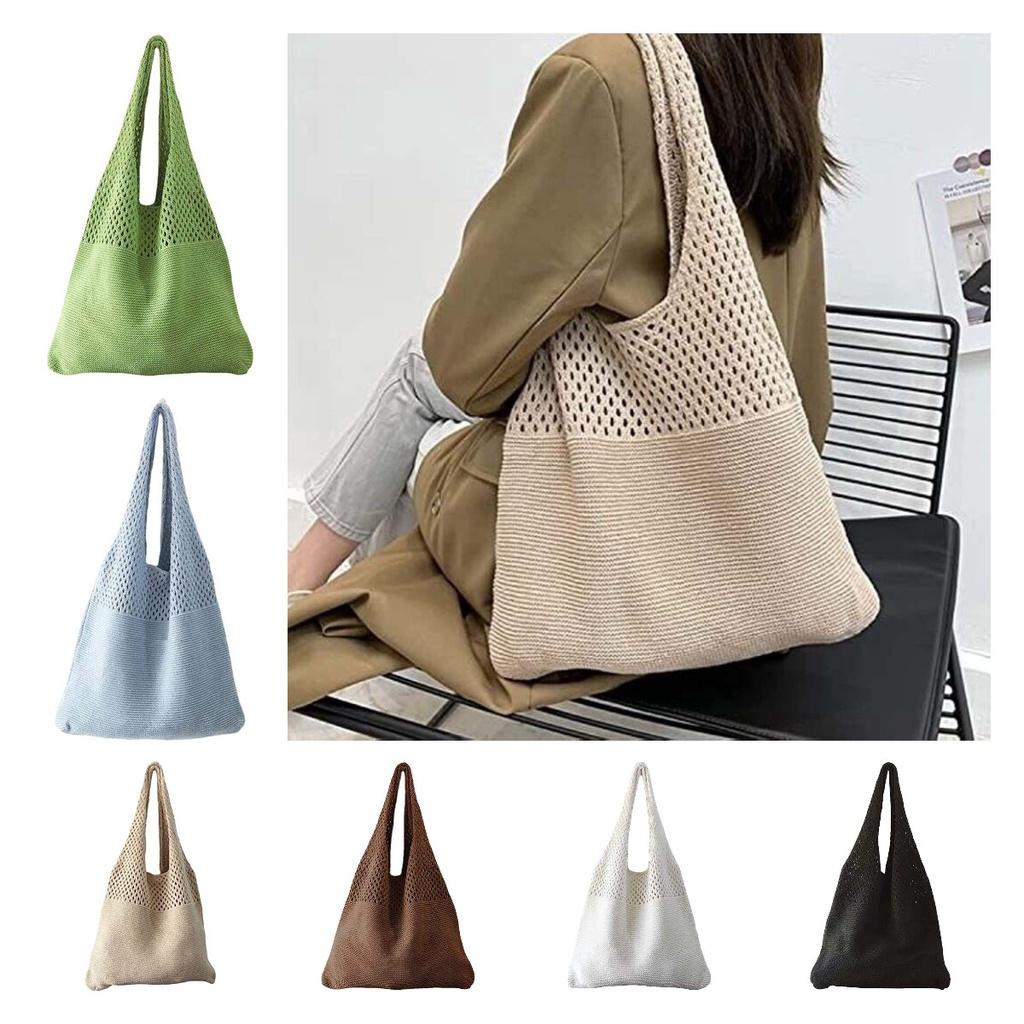 Винтажная вязаная сумка через плечо для женщин, элегантная и шикарная, идеально подходит для повседневного использования, большая вместимость