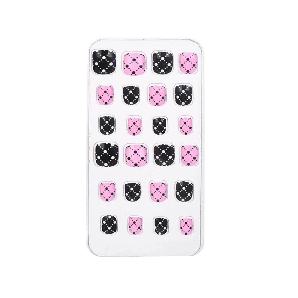 24Pcs/Set Kids Artificial Manicure Tool Child False Nails Fake Nails Nail Tips Wearable