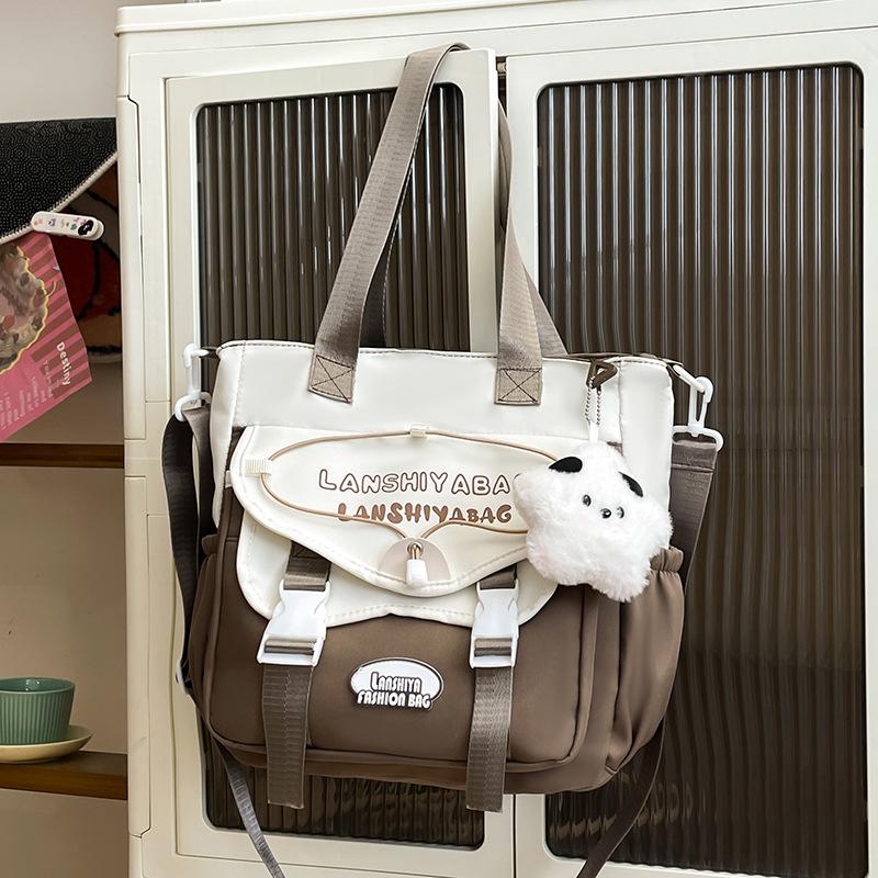 Студенческая простая сумка-репетитор японская свежая сумка через плечо с откидной крышкой для учебы и поездок на учебу контрастного цвета сумка кроссбоди для занятий