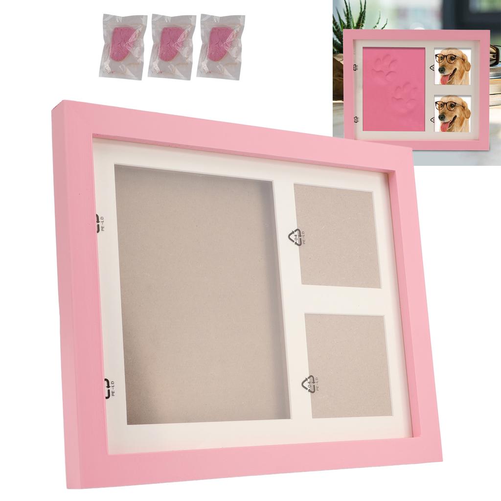 Отпечатки лап собаки кошки Домашний питомец Настенная рамка Набор для отпечатков лап для владельца собаки владельца кошки Любителей домашних животныхРозовая грязно-розовая рамка