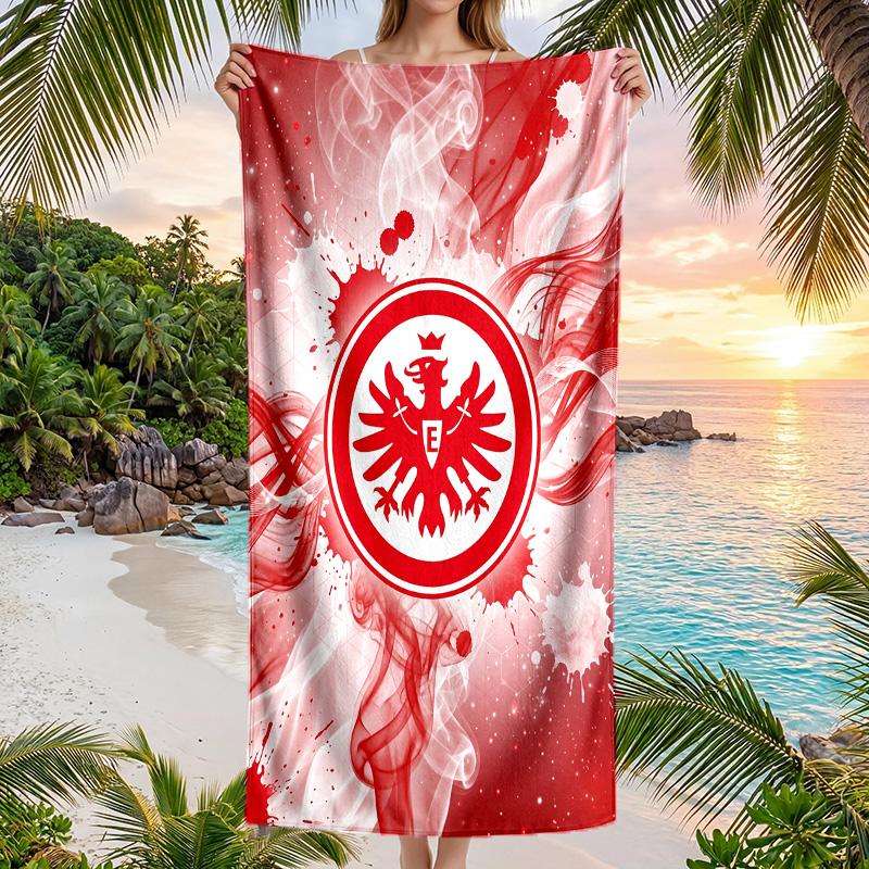 Eintracht Frankfurt Football Beach Towel Soft Microfiber Summer Towel Quick Dry Absorbent Towel for Beach Swimming Pool Travel