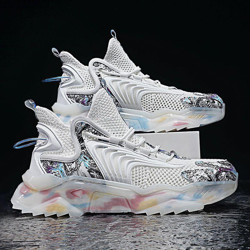 Male Shoes Mesh Thick Platform Men's Casual Sneakers Mens Size 9 Tourist Jogging New Arrivals Without Leather Sports