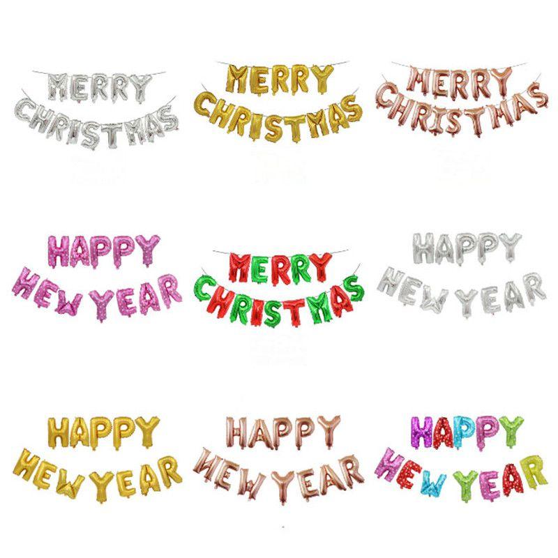 Eye-catching Merry Christmas Balloons And Happy New Year Bunting For Festive Events