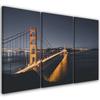 Three Piece Picture Canvas Print Golden Gate San Francisco