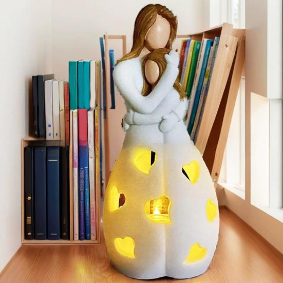 Светодиодный светильник в форме свечи с полым узором «Любовь», лампа для создания атмосферы в гостиной, теплая на ощупь, из смолы, для дома