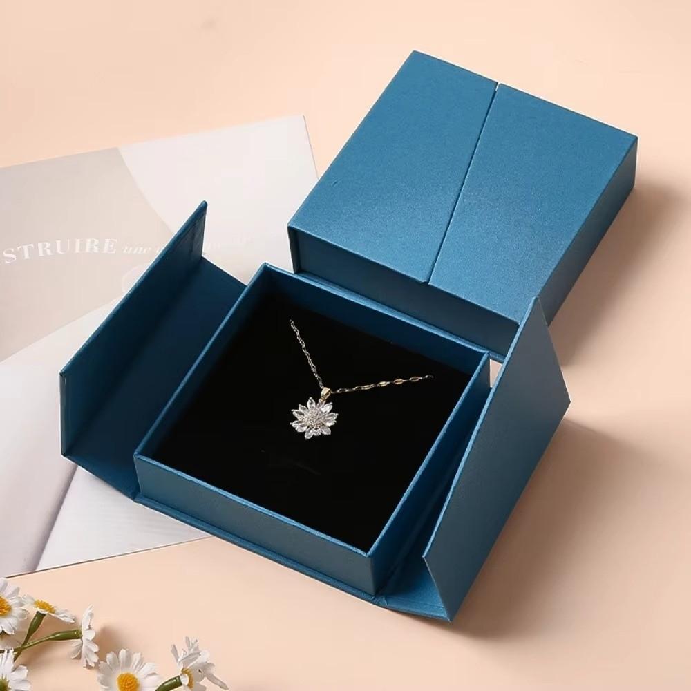 Dual-opening Jewelry Packaging Box Kraft Paper Flip Cover Paper Jewelry Box Gift