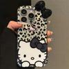 Чехол для iPhone 16 Pro Max с леопардовым принтом Hello Kitty 11 Совместимый с Apple 14 Аниме iPhone XR/X