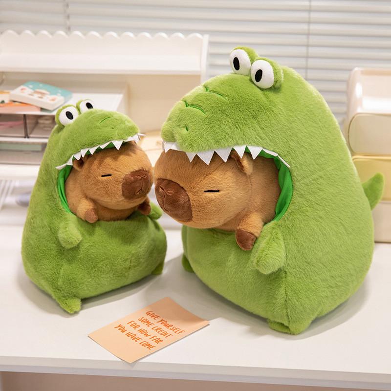 Turn Cartoon Crocodile Capybara Plush Toy Cute Girl Child Detachable Gift Doll